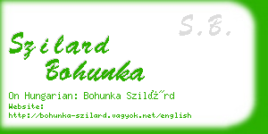 szilard bohunka business card